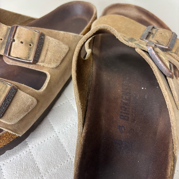 Birkenstock Womens Arizona Tan Brown Sandals Double Buckle Size EU 40/ US 9-9.5 - Picture 6 of 8